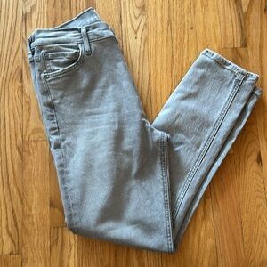 Agolde sz 27 Nico light grey button fly ankle Jean good pre owned condition